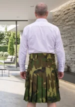 Men's Army Camouflage Utility Kilt Back View