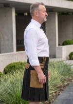 Men's Black & Brown Utility Kilt Side