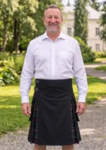 Men's Black Cargo Kilt