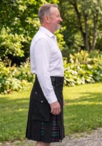 Men's Black Cargo Kilt Side
