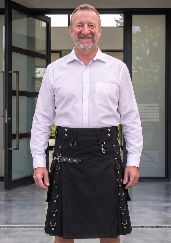Men's Black Fashion Gothic Kilt