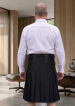 Men's Black Gothic Utility Kilt Back