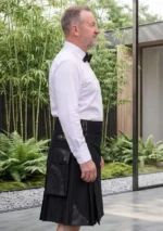 Men's Black Gothic Utility Kilt Side