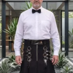 Men's Black Modern Gothic Utility Kilt