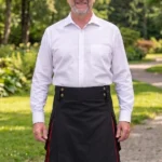 Men's Black & Red Cotton Utility Kilt