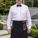 Men's Black Zip Fastening Utility Kilt
