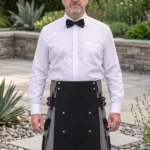 Men's Black and Grey Utility Kilt