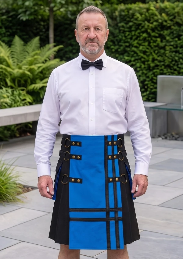 Men's Blue & Black Utility Kilt