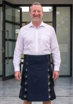 Men's Blue Cotton Hybrid Kilt
