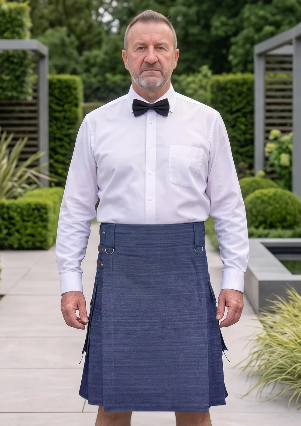 Men's Blue Denim Kilt Men's Blue Denim Kilt