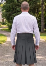 Men's Charcoal Utility Kilt Back