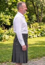Men's Charcoal Utility Kilt Side