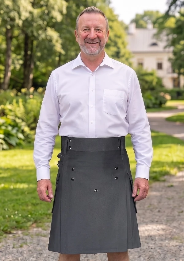 Men's Charcoal Utility Kilt