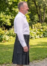 Men's Grey Utility Kilt Side