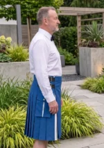 Men's Royal Blue Hybrid Kilt Side