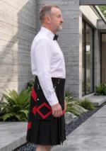 Men's Scottish Brown Fashion Utility Kilt Side
