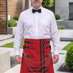 Men's Scottish Red Denim Utility Kilt