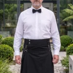 Men's Simple Black Utility Kilt