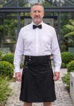 Men's Simple Black Utility Kilt