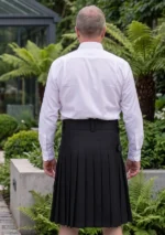 Men's Simple Black Utility Kilt Back