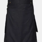 Plain Black Scottish Utility Kilt