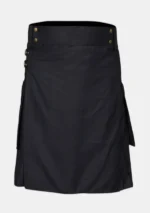 Plain Black Scottish Utility Kilt
