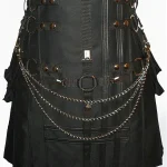 Premium Quality Black Cross Gothic Cargo Utility Kilt
