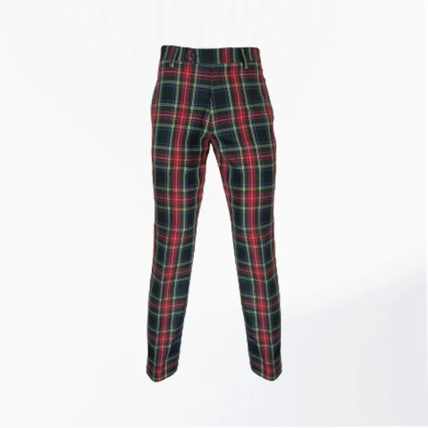 Pantaloni Skinny Scozzesi Rossi Ro Rox – Modello Punk A Quadri Per Donne, VestibilitÃ  Elasticizzata