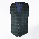 Premium Quality Hand Made Scottish Black Watch Tartan Waistcoat