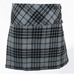 Premium Quality Hand Made Scottish Granite Grey Tartan Skirt