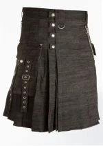 Premium Quality Hand Made Traditional Scottish Brown Denim Kilt