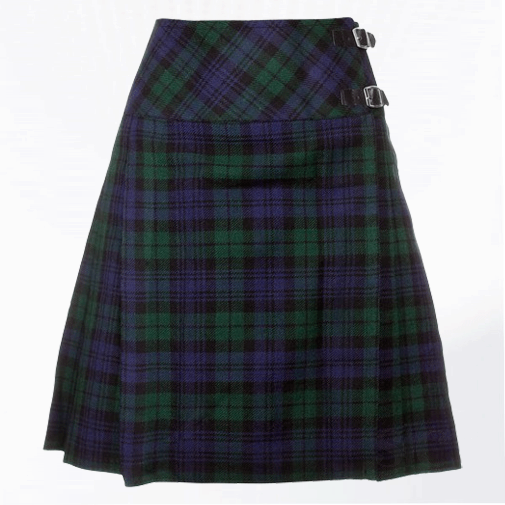 Premium Quality Ladies Black Watch Modern Kilt Skirt Design 1