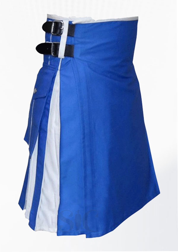 Diseño de falda escocesa híbrida azul real de primera calidad 86