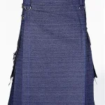 Premium Quality Scottish Blue Denim Kilt
