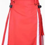 Premium Quality Scottish Red & White Modern Hybrid Kilt