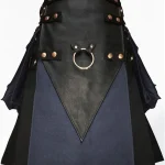 Premium Quality Traditional Scottish Black Leather Kilt