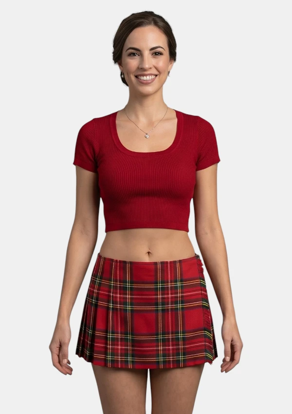 Royal Stewart Tartan Skirt Front View