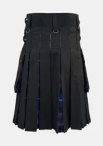 Scottish Black Hybrid Kilt Back