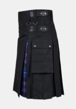 Scottish Black Hybrid Kilt Left