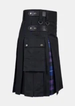 Scottish Black Hybrid Kilt Right