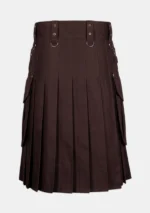 Scottish Deep Brown Utility Kilt Back