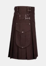 Scottish Deep Brown Utility Kilt Right