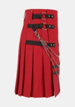 Scottish Red Denim Utility Kilt Right