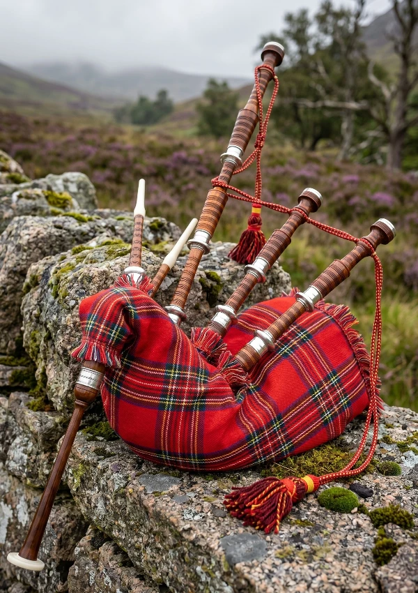 Scottish Royal Stewart Tartan Bagpipe