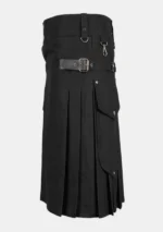 Simple Black Utility Kilt Left