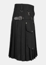 Simple Black Utility Kilt Right