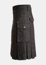 Traditional Charcoal Grey Utility Kilt Left