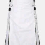 White Cotton Hybrid Kilt