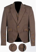 Premium Quality Scottish Light Brown Tweed Wool Argyle Jacket