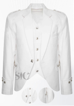 Premium Quality Scottish White Tweed Wool Argyle Jacket